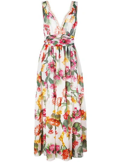 Blugirl Cactus Floral Printed Sleeveless Maxi Dress