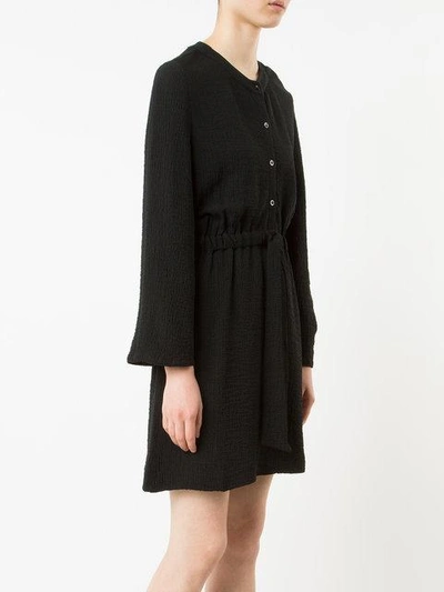 Shop Apc A.p.c. Drawstring Shirt Dress - Black