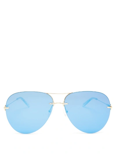 Christopher Kane Aviator Metal Sunglasses In Blue