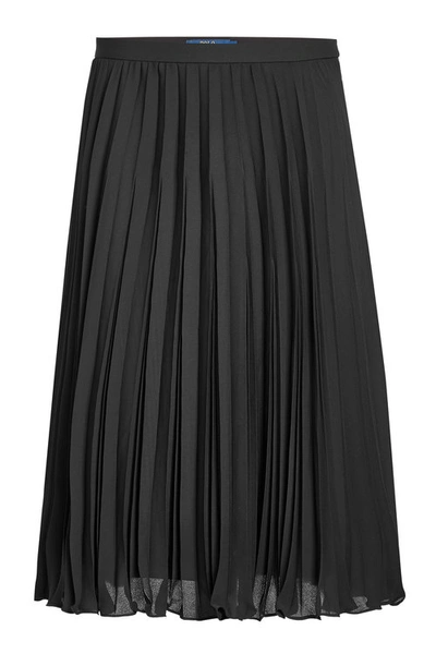 Polo Ralph Lauren Crepe Pleated Skirt In Black