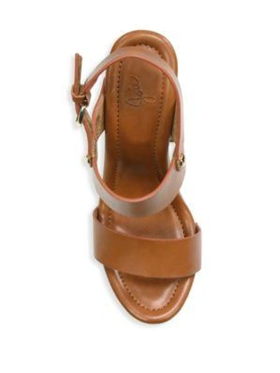 Shop Joie Dea Leather Platform Sandals In Tan