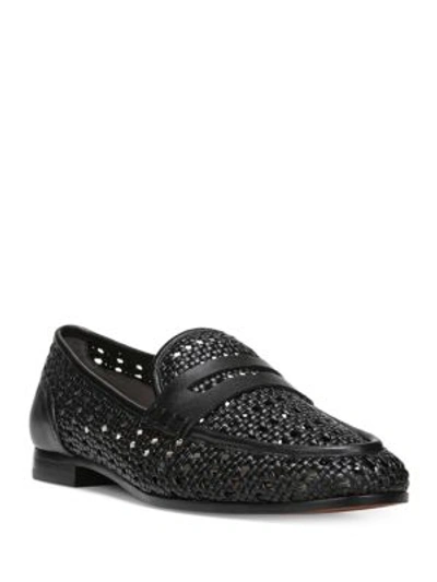 Sam Edelman Leora Round-toe Leather Loafers In Black