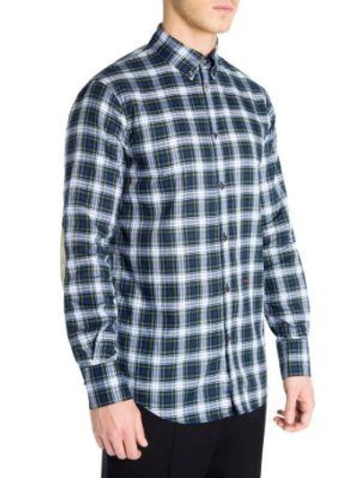 Shop Dsquared2 Regular-fit Checkered Button-down Shirt In Blue
