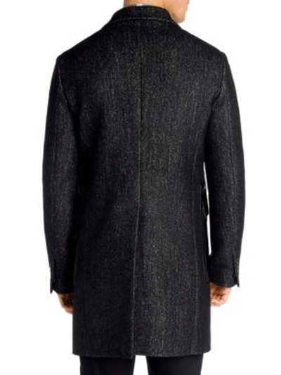 Shop Dsquared2 Tweed Tokyo Wool Coat In Black Grey
