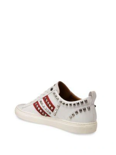 Shop Bally Helvio Studded Low Top Sneakers In White