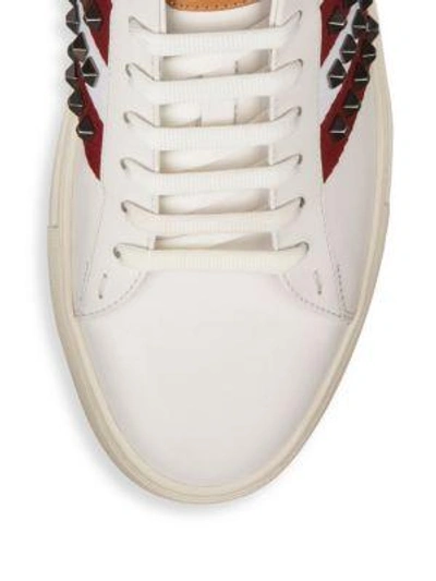 Shop Bally Helvio Studded Low Top Sneakers In White