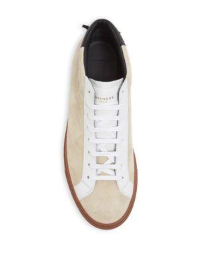 Shop Givenchy Urban Street Leather Mid-top Sneakers In Beige