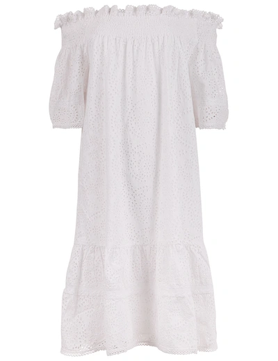 Needle & Thread White Embroidered Off The Shoulder Dress