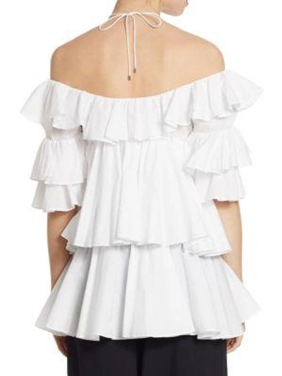 Shop Tome Cotton Tiered Blouse In White
