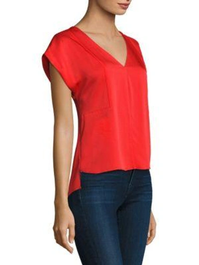 Shop Milly Seamed Dolman Sleeves Top In Tomato