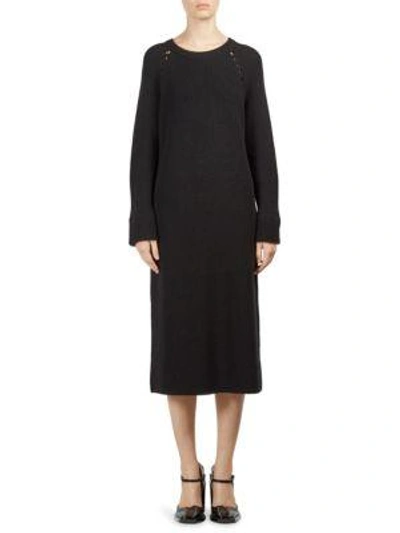 Shop Kenzo Logo Midi Sweater Dress In Black