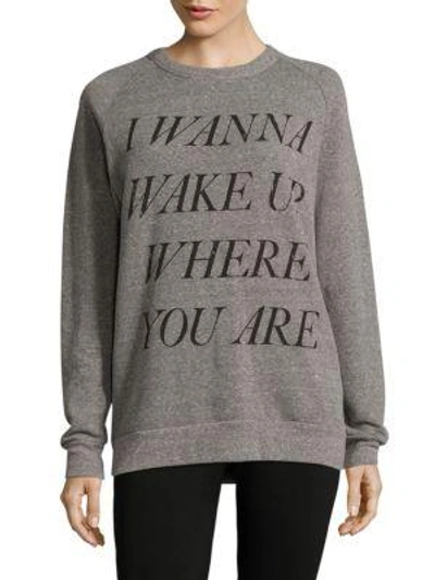 Chrldr Wake-up Graphic Pullover In Grey