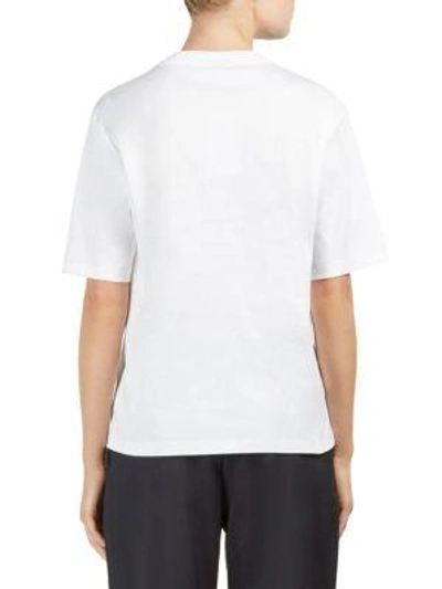 Shop Kenzo Embroidered Boxy Cotton Tee In White