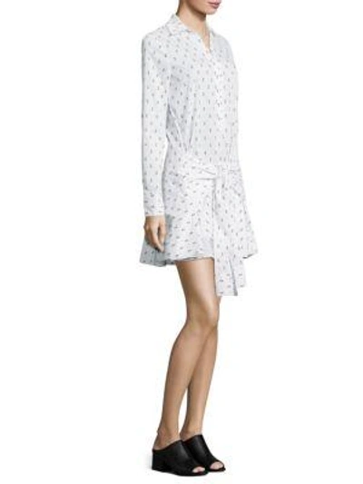 Shop Derek Lam 10 Crosby Fil Coupe Tie Front Shirtdress In Soft White