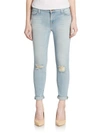 J BRAND 835 Mid-Rise Distressed Cropped Skinny Jeans