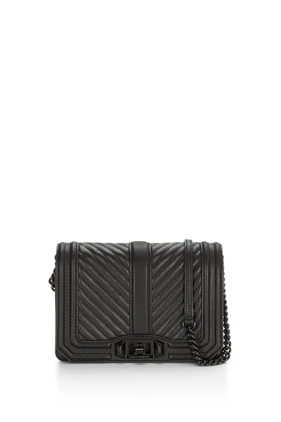 Gucci Chevron Quilted Small Love Crossbody In Black