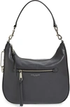 MARC JACOBS RECRUIT LEATHER HOBO - GREY,M0008895