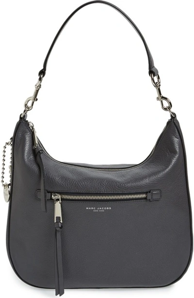 Shop Marc Jacobs Recruit Leather Hobo - Grey In Shadow