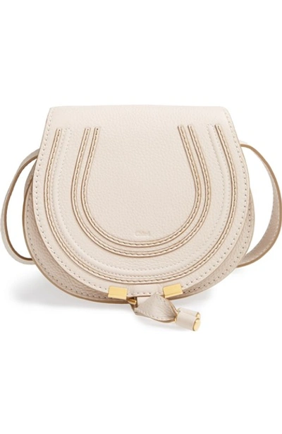 Shop Chloé 'mini Marcie' Leather Crossbody Bag In Abstract White