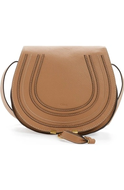 Shop Chloé Medium Marcie Leather Crossbody Bag In Nut