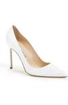 Manolo Blahnik 'bb' Pointy Toe Pump In White