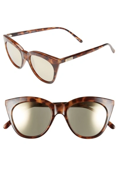 Shop Le Specs Halfmoon Magic 51mm Cat Eye Sunglasses - Tortoise/ Gold Mirror