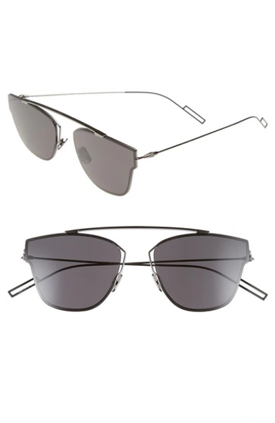Shop Dior 57mm Semi Rimless Sunglasses In Dark Ruthenium