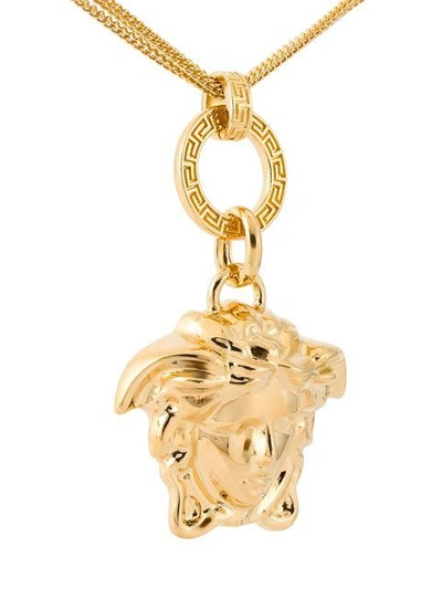 Shop Versace Medusa Necklace In Metallic