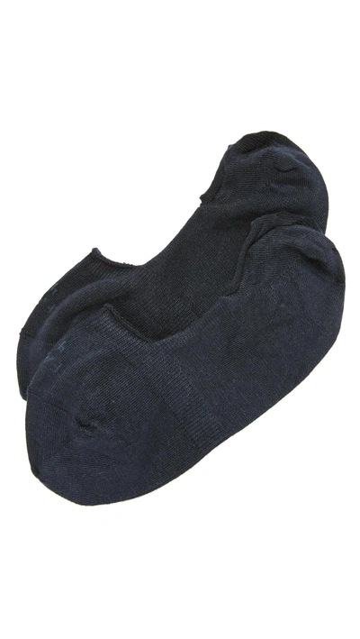Shop Falke Step Cotton Invisible Socks In Navy Blue Melange