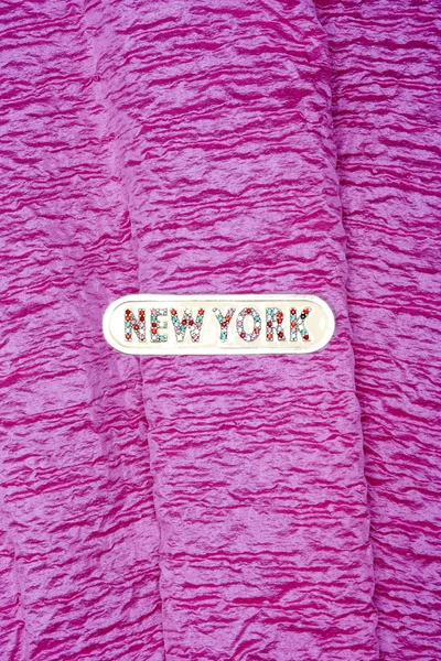 Marc Jacobs New York Pave Nameplate Pin In White Multi
