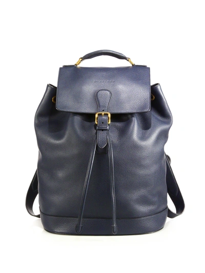 Burberry Riverton Leather Backpack In Blue