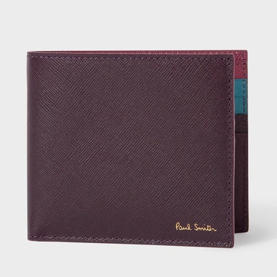 Paul Smith Men's Damson Saffiano Leather Colour Band Interior Billfold Wallet