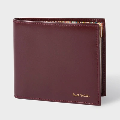 Paul Smith Men's Damson Leather Signature Stripe Interior Billfold And Coin Wallet