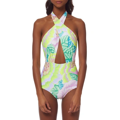 Mara Hoffman Cross Front Halter One Piece