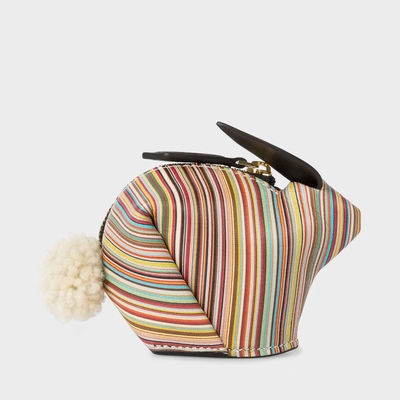 Paul Smith Signature Stripe Leather Rabbit Coin Pouch