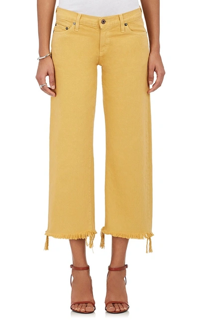 Simon Miller Salado Low-rise Crop Flared Jeans In Yellow