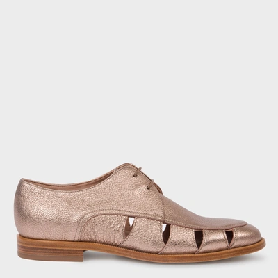 Paul Smith Women's Metallic Copper Leather 'rowan' Shoes With Cut-out Detail