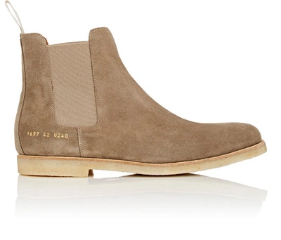 Common Projects Suede Chelsea Boots In Tan