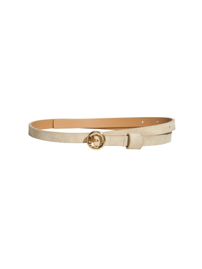 Alice And Olivia Cream Danny Suede Simple Belt - Cream