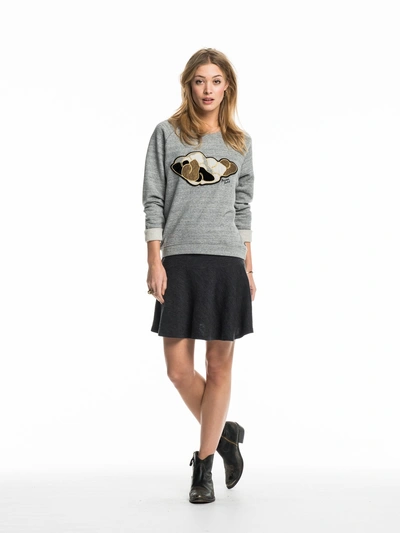 Scotch & Soda Appliqué Sweatshirt In Grey Melange