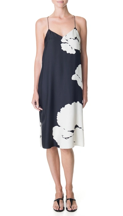 Tibi Amara Print Slip Dress In Black