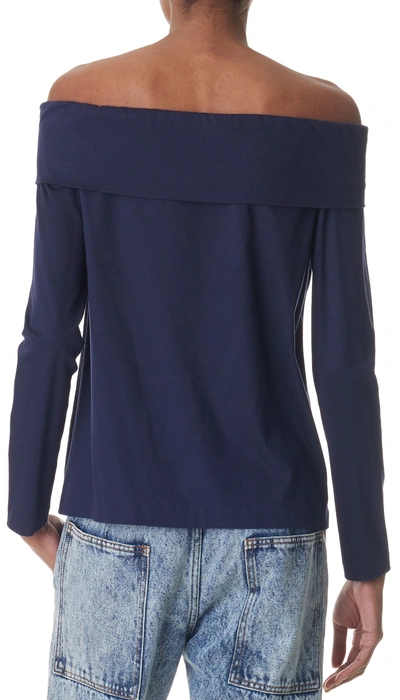 Tibi Mercerized Knit Off-shoulder Top