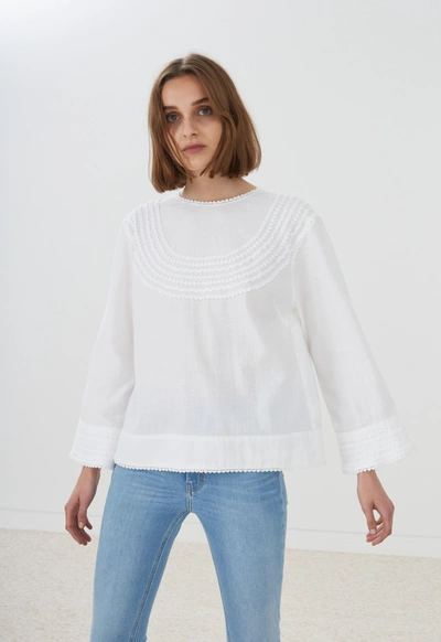 M.i.h Jeans Elsa Top - Embroidered Top - White