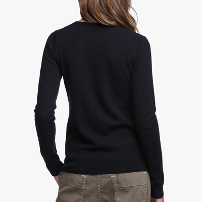 James Perse Cashmere V Neck Sweater In French Navy