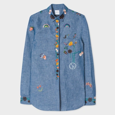 Paul Smith Women's Indigo Chambray Shirt With Embroidery