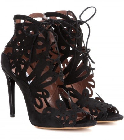 Shop Tabitha Simmons Nina Suede Sandals In Llack
