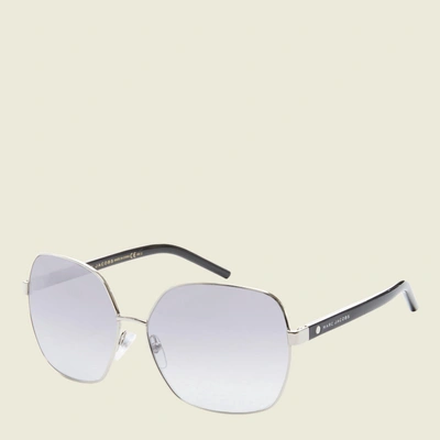 Marc Jacobs Oversized Square Sunglasses In Palladium/black/grey