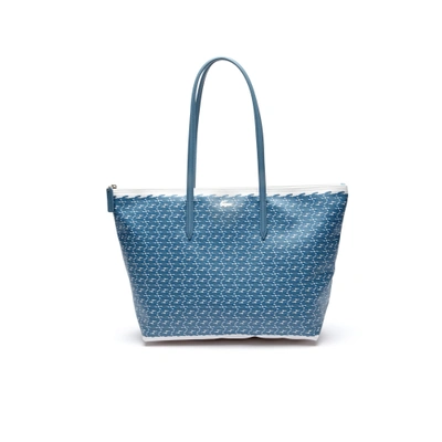 Lacoste Women's L.12.12 Concept Croc Shopping Bag - Blue Croc