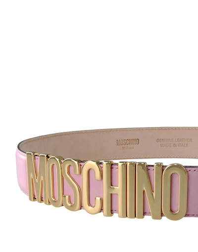 Moschino Leather Belt In Pink