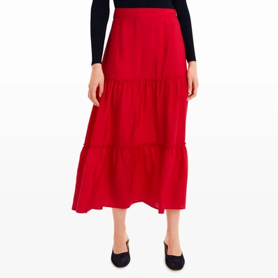 Club Monaco Kenzee Maxi Skirt In Gypsy Red